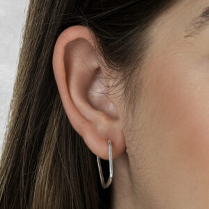 Brinco de Argola Quadrada em Prata 925