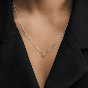 Colar Coração Ponto de Luz de Zircônia em Prata 925