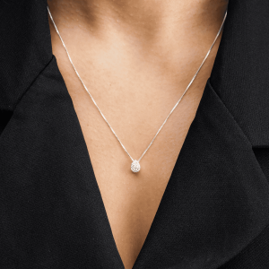 Colar de Gota Cravejado de Zircônia em Prata 925